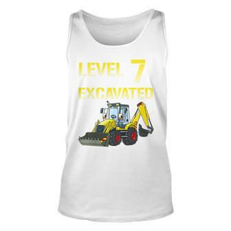 Kids 7Th Bday Boy Outfit 7 Year Old Excavator Birthday Party Tank Top | Mazezy