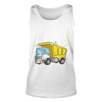Kids Birthday Boy Construction Truck Theme Party Toddler Unisex Tank Top | Mazezy