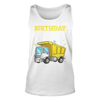 Kids Birthday Boy Toddler Construction Truck Theme Unisex Tank Top | Mazezy