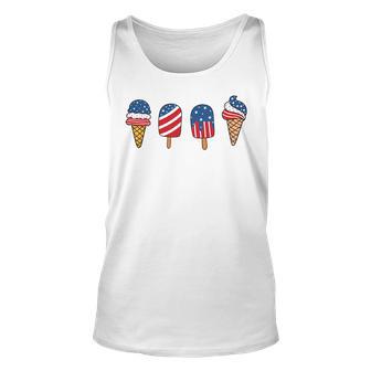 Kids Ice Cream 4Th Of July Cool Dessert Patriotic Kids Toddler Unisex Tank Top - Thegiftio UK