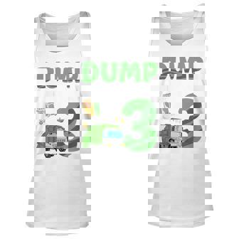 Kids Im 3 Dump Everything Im 3Rd Birthday Garbage Truck Boy Unisex Tank Top | Mazezy