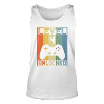Kids Level 4 Unlocked Video Gamer 14Th Birthday Gaming Tank Top | Mazezy