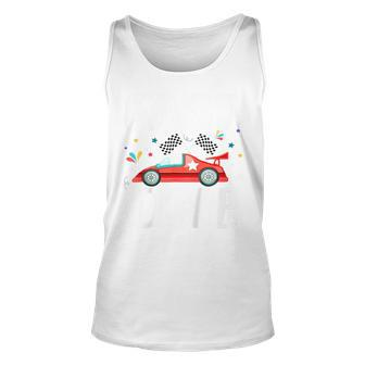 Kids Race Car 1St Birthday Fast One This Little Racer Is One Year Unisex Tank Top - Thegiftio UK