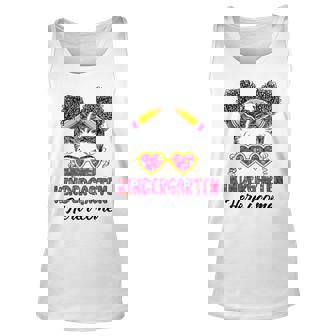 Kindergarten Here I Come Messy Bun Back To School Afro Girls Tank Top | Mazezy