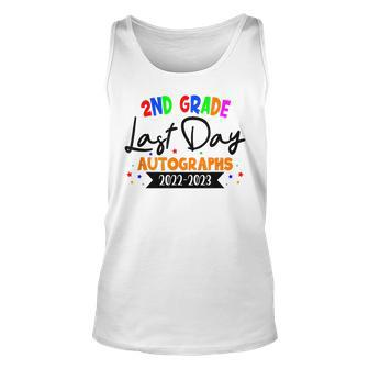 Last Day Of School 2023 Autograph 2Nd Grade Graduation Party Tank Top | Mazezy