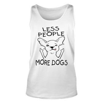 Less People More Dogs Funny Saying Dog Lover Novelty Graphic Unisex Tank Top - Thegiftio UK