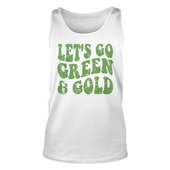 Let's Go Green & Gold Vintage Game Day Team Favorite Colors Tank Top - Monsterry