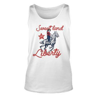 Liberty City Cowboy 4Th Of July Sweet Land Liberty Cowboy Unisex Tank Top | Mazezy