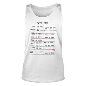 Library Stamp Due Date Librarian Reading Book Lover Bookish Reading Tank Top | Mazezy