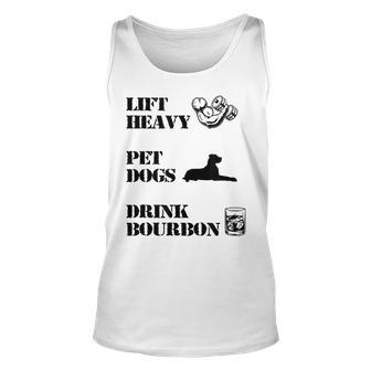 Lift Heavy Pet Dogs Drink Bourbon Unisex Tank Top - Monsterry