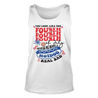 You Look Like The Fourth Of July Makes Me Want A Hot Dog Rea Tank Top | Mazezy