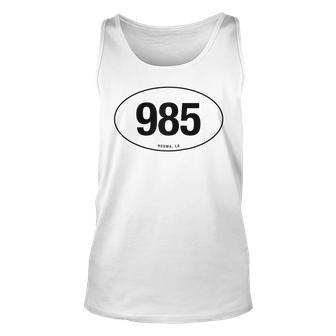 Louisiana Area Code 985 Oval State Pride Gift Unisex Tank Top | Mazezy