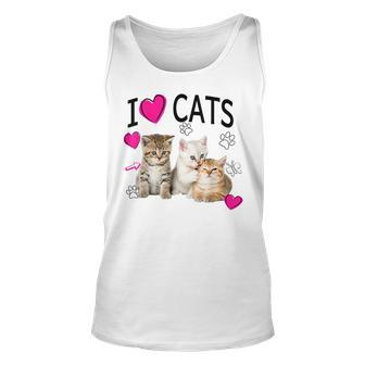 I Love Cats Cat Lover I Love Kittens Tank Top - Seseable