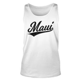 Maui Hawaii Lahaina Varsity Script Sports Jersey Style Tank Top - Seseable
