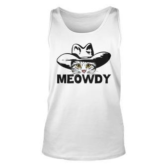 Meowdy Mashup Between Meow And Howdy Cat Meme Tank Top - Thegiftio UK