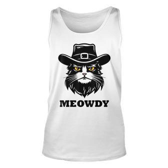 Meowdy Meme Mashup Cat Meow Howdy Graphic Cat Tank Top - Seseable