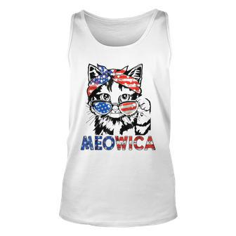 Meowica Cat Sunglasses American Flag 4Th Of July Merica Usa Unisex Tank Top - Monsterry UK