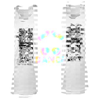 Messy Bun Dance Girl Tie Dye Dance Lover Dancing Life Unisex Tank Top | Mazezy