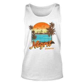 Negril Jamaica Beach Summer Vacation Sunset Palm Trees Vacation Tank Top | Mazezy