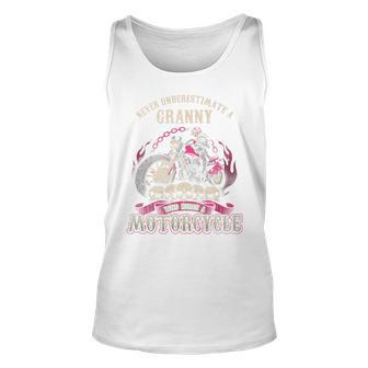 Never Underestimate A Granny Who Rides A Motorcycle Unisex Tank Top - Seseable