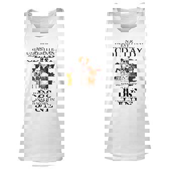 Never Underestimate An Old Lady Who Loves Dogs June Unisex Tank Top - Seseable