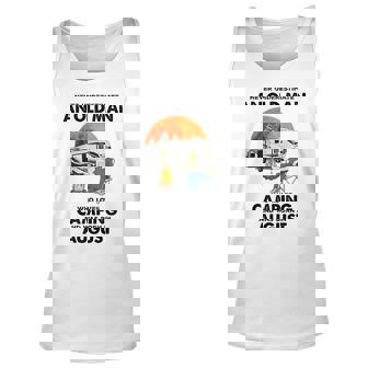 Never Underestimate An Old Man Loves Camping Born In August Gift For Mens Unisex Tank Top - Seseable