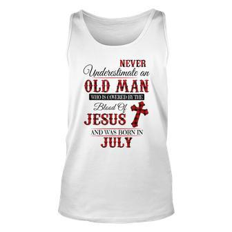 Never Underestimate An Old Man Who Is Covered By The Blood Unisex Tank Top - Seseable
