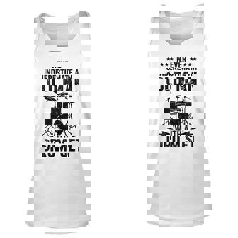 Never Underestimate An Old Man With A Drum Set Musician Gift For Mens Unisex Tank Top - Seseable