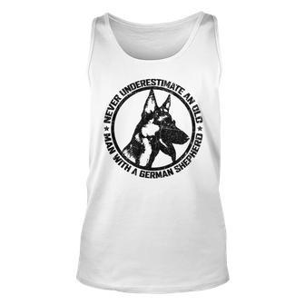Never Underestimate An Old Man With A German Shepherd Unisex Tank Top - Seseable