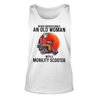 Never Underestimate An Old Woman With A Mobillity Scooter Unisex Tank Top - Seseable