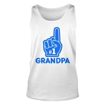 Number One Grandpa Father Day Birthday Granpa 1 Foam Finger Tank Top | Mazezy