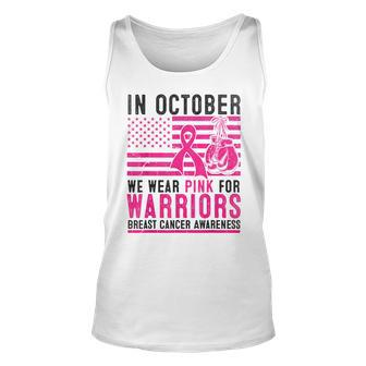 In October Wear Pink Support Warrior Awareness Breast Cancer Tank Top - Seseable