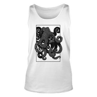 Octopus And Skull Tattoo Pen And Ink Inspired Graphic Octopus Tank Top | Mazezy