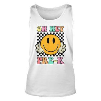 Oh Hey Pre-K Hippie Smile Face Retro Back To School Tank Top - Seseable