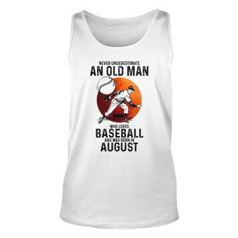 An Old Man Who Loves Basketball And Was Born In August Old Man Tank Top | Mazezy