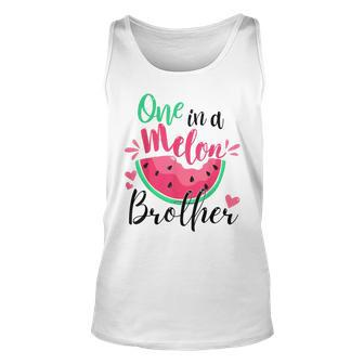One In A Melon Brother Summer Birthday Party Matching Unisex Tank Top | Mazezy