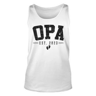 Opa Est 2023 Opa To Be Gifts New Opa Fathers Day Unisex Tank Top - Seseable