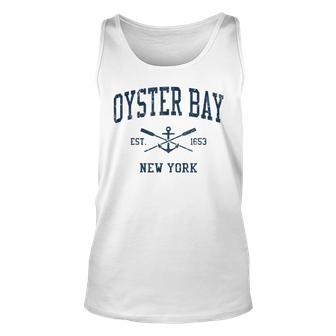Oyster Bay Ny Vintage Navy Crossed Oars & Boat Anchor Unisex Tank Top | Mazezy