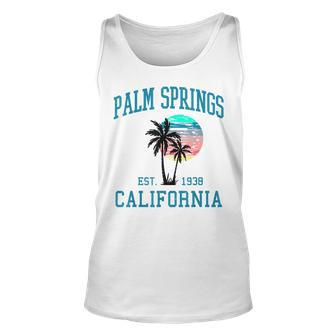 Palm Springs California Beach Vintage Palm Trees Summer Tank Top - Monsterry