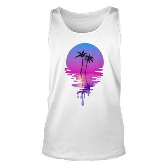 Palm Trees Beach Sunset Beach Lovers Summer Vacation Unisex Tank Top - Thegiftio UK