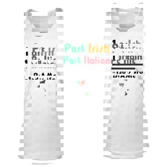 Part Irish Part Italian Ancestry Funny Math Meme Heritage Unisex Tank Top | Mazezy