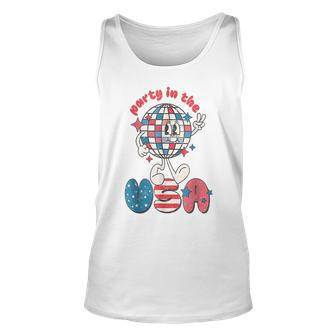 Party In The Usa 4Th Of July Patriotic Disco Ball Retro Patriotic Tank Top | Mazezy