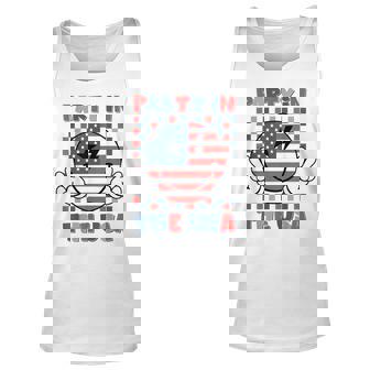Party In The Usa Happy Face Smile American Flag 4Th Of July Usa Tank Top | Mazezy