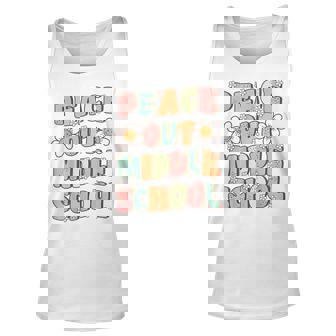 Peace Out Middle School Graduation Groovy Last Day Of School Tank Top | Mazezy