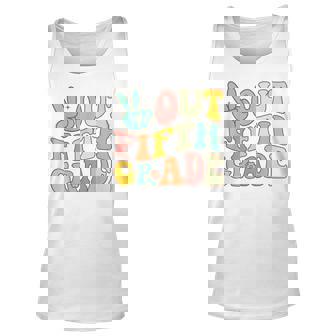 Peace Sign Out Fifth Grade Groovy Last Day School 5Th Grade Tank Top | Mazezy