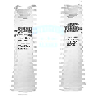 Petersburg Alaska Ak Vintage Navy Sports Athletic Tank Top | Mazezy