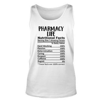 Pharmacy Life Nutrition Facts Funny Unisex Tank Top | Mazezy