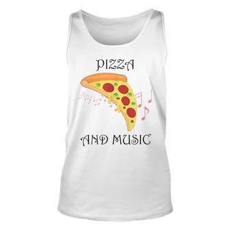 Pizza And Music Funny Italian Hobby Chef Musician Unisex Tank Top | Mazezy AU