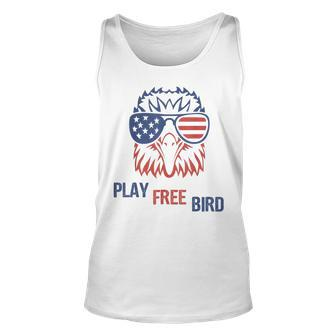 Play Free Bird Patriotic Eagle 4Th Of July Usa Flag Unisex Tank Top | Mazezy