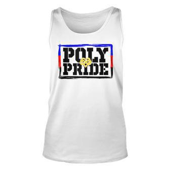 Poly Pride - Polyamory Flag Infinity Symbol Distressed Unisex Tank Top | Mazezy